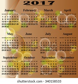 Simple calendar for 2017.