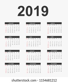 Simple Calendar 2019