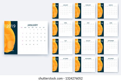 simple calendar 2019, Stock vector eps10. Color design