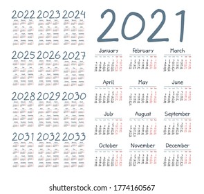 277 2032 calender Stock Vectors, Images & Vector Art | Shutterstock