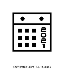 Simple calendar 2021 icon vector template