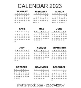 Simple calendar 2023 year. Vector illustration. White background. |
 calendar 2023
