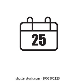 Simple Calendar 25 Vector Design Icon