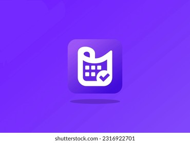 icono de aplicación de lista de comprobación de calendario simple