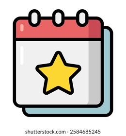 Simple Calendar colorful icon. The icon can be used for websites, print templates, presentation templates, illustrations, etc	