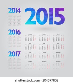 simple calendar with figures of geometric shapes