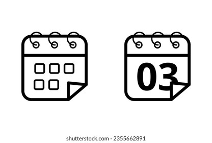 Simple calendar flat icon. Vector illustration of calendar icon with specific day for websites, blogs and graphic resources, day 03.