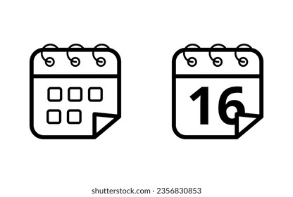 Simple calendar flat icon. Vector illustration of calendar icon with specific day for websites, blogs and graphic resources, day 16.
