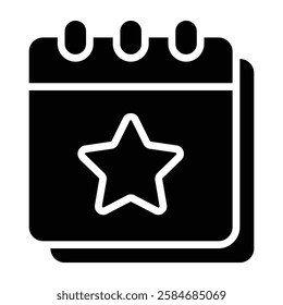 Simple Calendar glyph icon. The icon can be used for websites, print templates, presentation templates, illustrations, etc	
