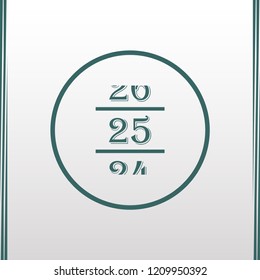 Simple calendar icon with 25 date