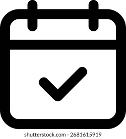 Simple calendar icon for apps and websites. Great for events, scheduling, and reminders.