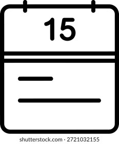 Icono de calendario simple con fecha 15