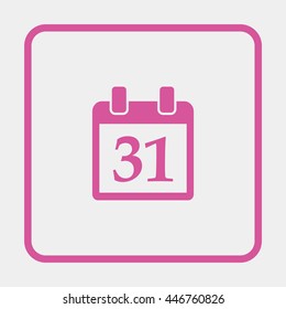 Simple calendar icon with date 31.