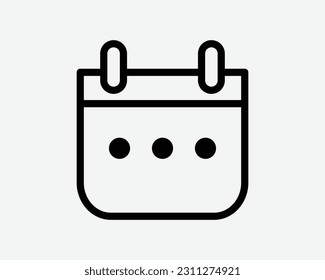 Simple Calendar Icon. Date Day Month Year Event Schedule Appointment Template App Sign Symbol Black Artwork Graphic Illustration Clipart EPS Vector