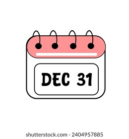 simple calendar icon December 31 vector for your Design