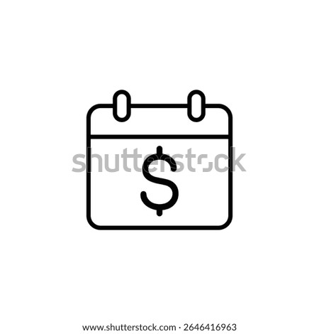 Simple calendar icon with a dollar sign inside, symbolizing financial planning.