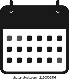 Simple calendar icon illustration with monochrome color and flat design for your need