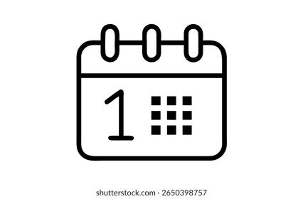 Simple calendar icon indicating  first day