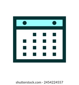 Icono de calendario simple aislado sobre fondo blanco.
