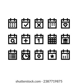Simple calendar icon with line style