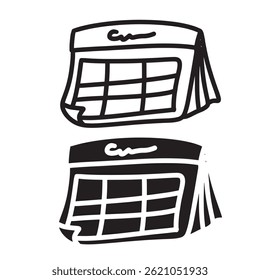 ícone de calendário simples. formato de vetor minimalista. logotipos, adesivos, mercadorias e elementos da interface do usuário