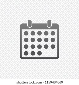 simple calendar icon. On grid background