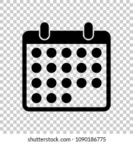 simple calendar icon. On transparent background.