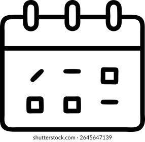 um ícone de calendário simples representando compromissos de agendamento e datas importantes