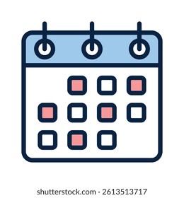 Simple calendar icon for scheduling and planning tasks