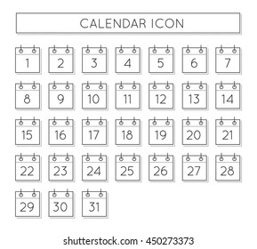 Simple Calendar icon. Thin line vector illustration