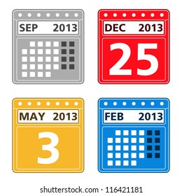 Simple calendar icons, vector eps10 illustration