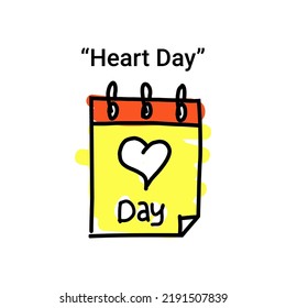 simple calendar illustration, with valentine's day or lover's day highlights. can be used as a poster or design element for your project