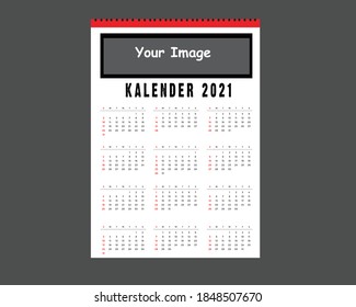 simple calendar layout for 2021 years. Week starts from sunday