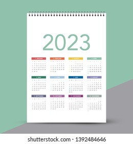 Simple calendar Layout for 2023 years. Week starts from Sunday.