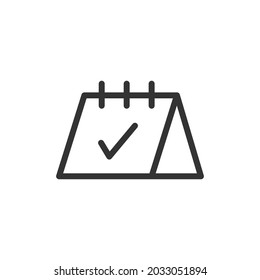 Simple calendar line icon. Premium symbol in stroke style. Design of calendar icon. Vector illustration.
