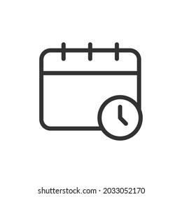 Simple calendar line icon. Premium symbol in stroke style. Design of calendar icon. Vector illustration.