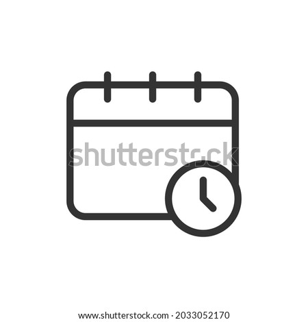 Simple calendar line icon. Premium symbol in stroke style. Design of calendar icon. Vector illustration.