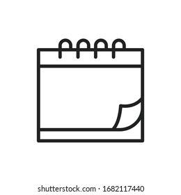 Einfaches Kalenderzeilensymbol. Piktogramm anheben. Vektorillustration einzeln auf weißem Hintergrund. Qualitätszeichen von Premium. Vektorillustration-Zeichen für mobile App und Webseiten.