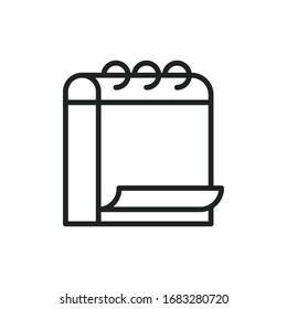 Icono de línea de calendario simple. Pictograma de trazo. Ilustración vectorial aislada en un fondo blanco. Símbolo de calidad superior. Signo de vector para aplicaciones móviles y sitios web.