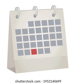 Simple calendar with marked date. vector