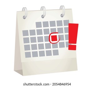 Simple calendar with marked date. vector