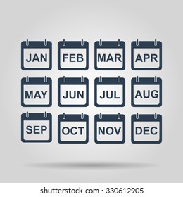 Simple Calendar.  Modern design flat style icon.