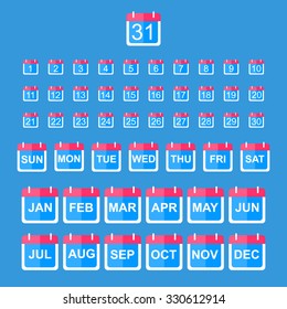 Simple Calendar.  Modern design flat style icon.