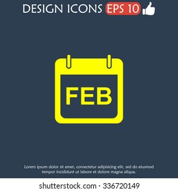 Simple Calendar.  Modern design flat style icon.