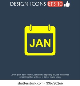 Simple Calendar.  Modern design flat style icon.