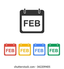 Simple Calendar.  Modern design flat style icon.