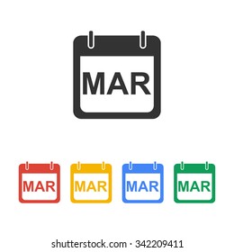 Simple Calendar.  Modern design flat style icon.