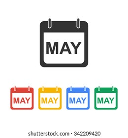 Simple Calendar.  Modern design flat style icon.