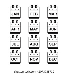 simple calendar month set black and white vector eps 10