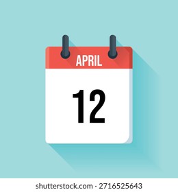 Uma página de calendário simples exibindo o mês de abril e o décimo segundo dia